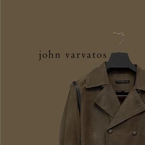 John Varvatos Double Breasted Leather Jacket